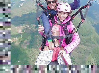 Squirting While Paragliding In 2200 M Above The Sea ( 7000 Feet )