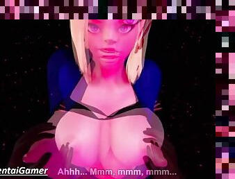 ANDROID 18 POV - Part 1 - Black hands playing with her big boobs