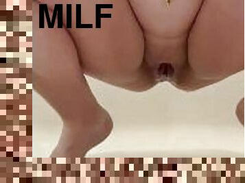 baignade, gros-nichons, énorme, pisser, enceintes, chatte-pussy, amateur, milf, blonde, seins