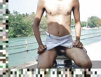 Nude in public Indian sexy big dick cumshot