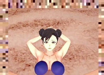 Chun Li Gives You a Footjob At The Beach! Street Fighter Feet POV