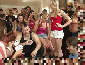 Card playing and hot orgy party