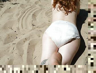 Diapered on the beach