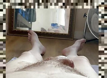 Back POV golden shower on husband (his view)