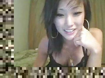 Asian webcam girl strip and tit play