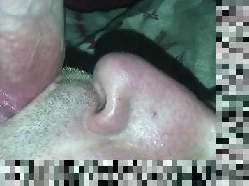 Blow Job and Cum in Mouth, Extreme Closeup, Cum Play, Throbbing Cock