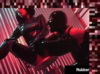 Busty latex dom rubberdoll binds  pleasures slave girl k-la