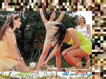 Amazingly Beautiful Hot and Sexy Tight Pussy Spring Break Girls Outdoors in Miniskirt & Short Dress