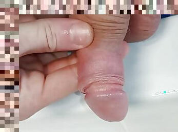 small wet penis of a young gaypeeing