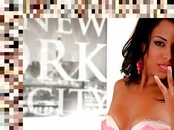 Pornstar Layla Sin in a smoking hot striptease