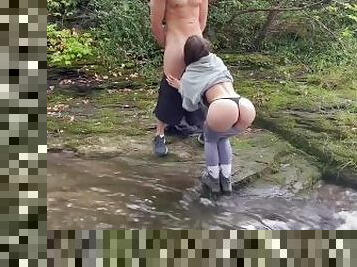Hot hiker gets fucked by the river - OUTDOOR SEX