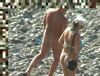 grosse, nudiste, en-plein-air, cam, belle-femme-ronde, plage, voyeur