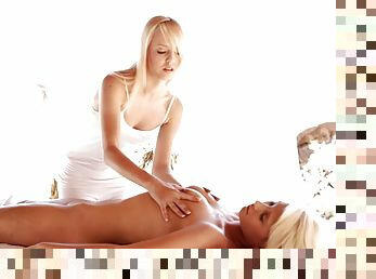 Nubile films - lesbian massage happy ending
