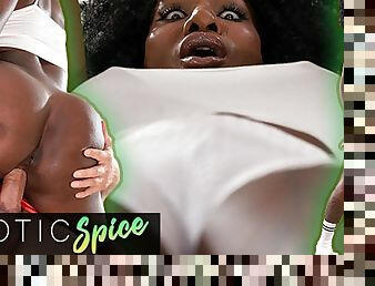 Erotic Spice - Sexy ebony yoga teacher MILF swallows cock with her big juicy black ass