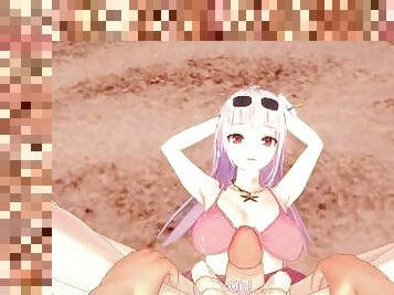 Mori Calliope Gives You a Footjob At The Beach! Vtuber Feet POV