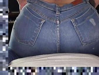 buntut, perempuan-jelita, perempuan-besar-and-gemuk, gempal, kaki, pov, fantasi, punggung-butt, fetish, jeans