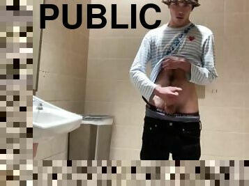 Gay Teen Model Masterbates Inside Public Mall Restroom