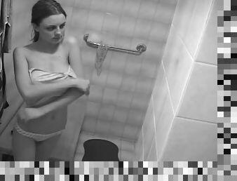 Voyeur teen in her bathroom