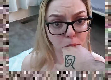 Sloppy Messy Blowjob That Ends In A Facial Cumshot Over Glasses