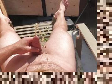 POV Pissing & Cumming On Myself While Nude Sunbathing In My Backyard On A Hot Sunny Day
