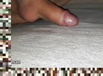 Amazing dry rubbing on my bed led me to a wet orgasm - SoloXman