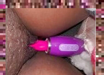 masturbation, orgasme, chatte-pussy, amateur, ébène, jouet, solo, fumer, petits-seins