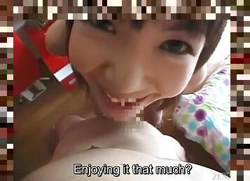 Subtitled bizarre and funny Japanese teen foreplay in POV
