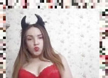 little devil masturbates until cumming