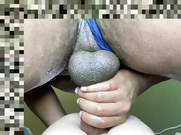 fet, masturbation, cumshot, gigantisk-kuk, leksak, svart, bbw, knubbig, pov, knullande