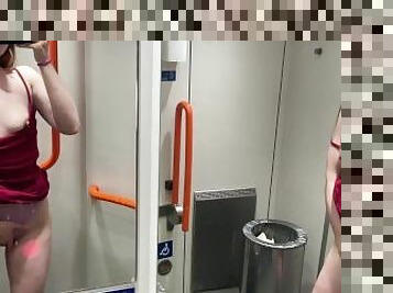 sexy dress and sweet body in train toilet
