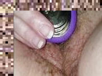 klitta, hårig, masturbation, fitta-pussy, fru, amatör, milf, leksak, hemmagjord, naturlig