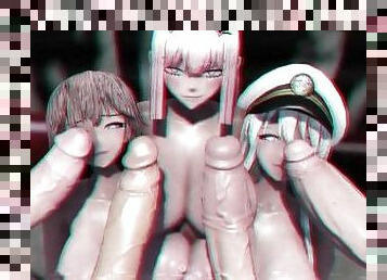 masturbacja, robienie-loda, walenie-konia, zestawienie, podwójnie, spuszczanie, anime, hentai, 3d, penetracja