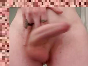 Trans girl Big floppy Cock closeup