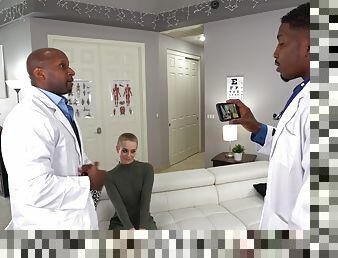 Black doctors ass fuck charming blonde after teasing her well enough