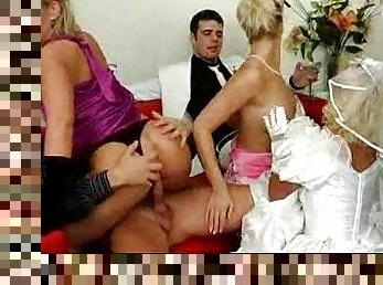 Orgy after the wedding with the whole party