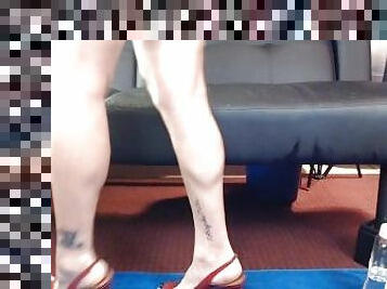amateur, madurita-caliente, pies, fetichista, a-solas, tatuaje, piernas