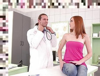 Hardcore clinic Doc bangs Redhead Linda Sweet&#039;s teen asshole until he cums - PornWorld
