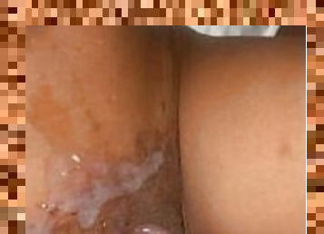 Pretty Brown Gets Glazed With Cum!