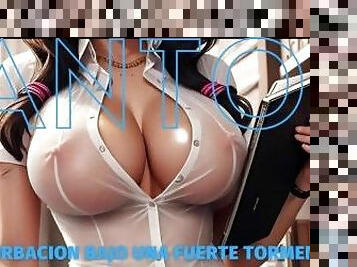 MUJER SEXY CON GRANDES TETAS ME MASTURBA BAJO FUERTE TORMENTA ELECTRICA????