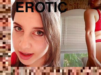 Erotic scene with cute teen having perfect ass