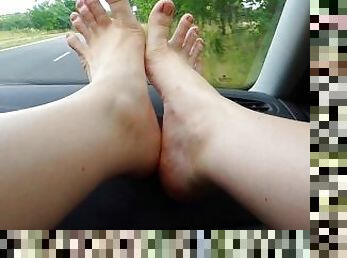 feet on dashboard- german foot fetish