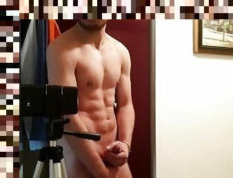 Muscle Boy Hard Masturbation in front of the mirror ????