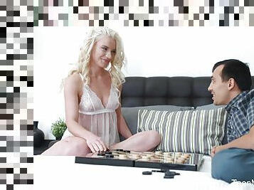 Exclusive porn shows the skinny blonde working dick like a goddess