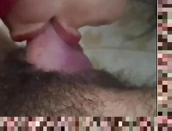 Giving oral sex to an FTM transgender man, her huge clit tastes like cock hot