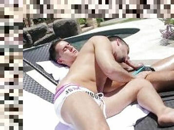 Hung Devin Dixon Sucks And Fucks Hunk Poolside