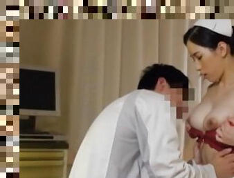 Asian nurse knows just how to make her ailing male patient feel better
