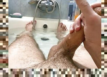Daddy is Moaning while Masturbating in Bathtub and having Intense Orgasm - fap2it