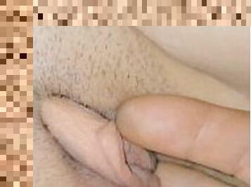 Up close creamy dildo fucked