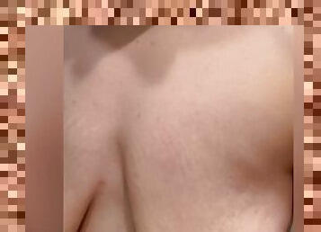 Ftm trans takes dildo in the shower (plus nipple play)