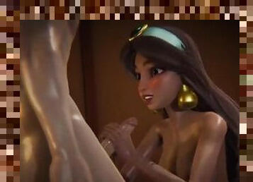 Aladine - princess jasmine have a romantic fucking in harem